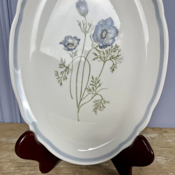 Vtg Wedgwood Glen Mist Blue Poppy Susie Cooper 9.5”Serving Platter Plate English - Picture 10 of 16